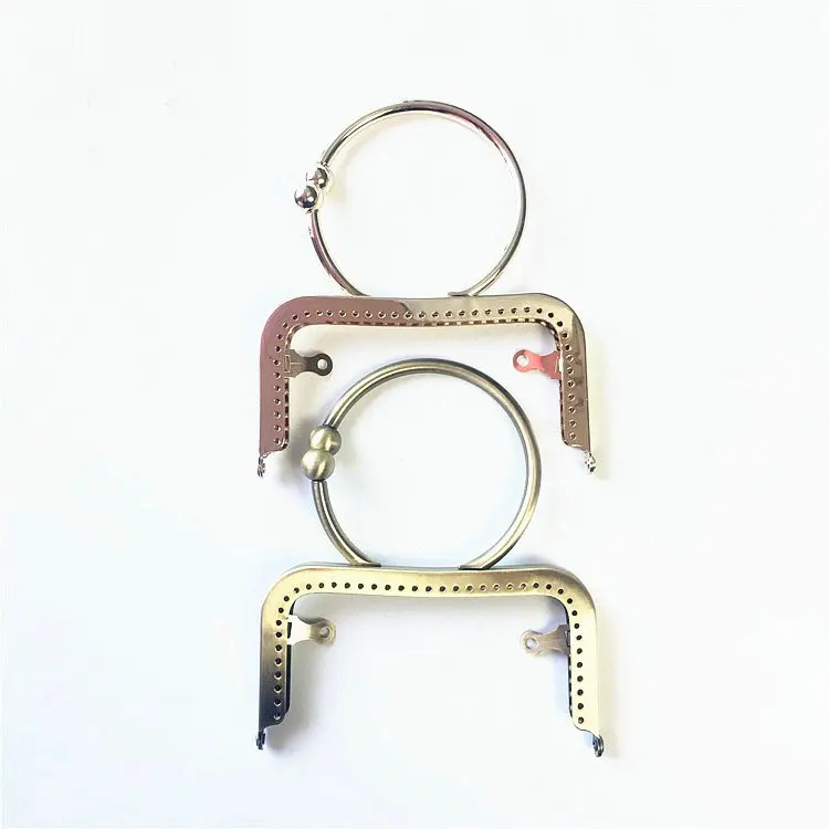 

wholesale 10PCS 12.5cm Concave waist Smooth surface o-ring handle purse frame Kiss Clasp DIY Kiss Lock bag Accessories