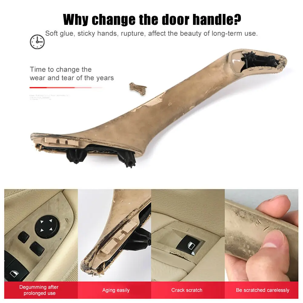 Interno de Porta de Carro Guarnição para Bmw Puxador Séries E90 E91 e9 316 318 320 Cinza Bege Preto Esquerdo Direito Rhd Lhd 3 6 lhd, guarnição para bmw 3 séries e90