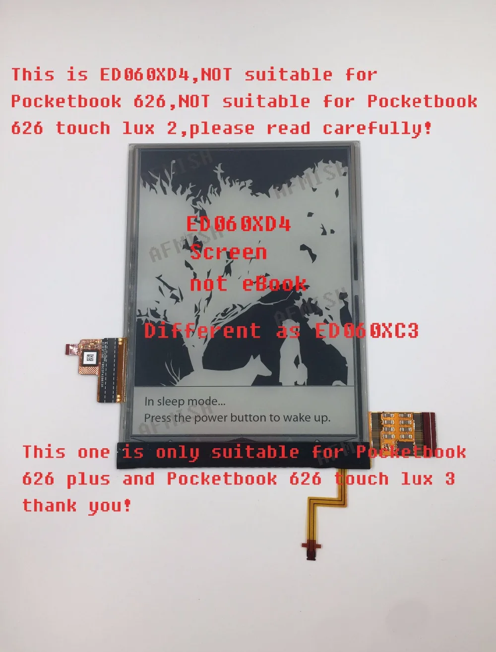 

ED060XD4 6inch touch screen WITH LCD backlight for PocketBook touch Lux 3 626 Plus 626+ LCD Display free shipping