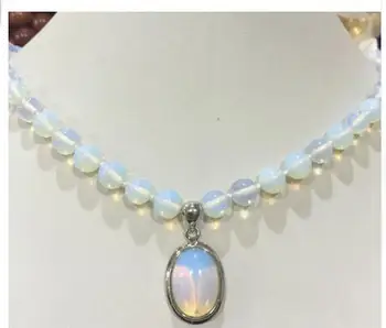 

Women Gift gem beads jewelry Beautiful Natural Chakra Reiki Opal Opalite Stone Pendant Necklace