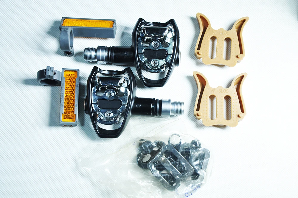 VP road mtb spd самоблокирующаяся педаль с велосипедными скобами и отражателями|Педаль