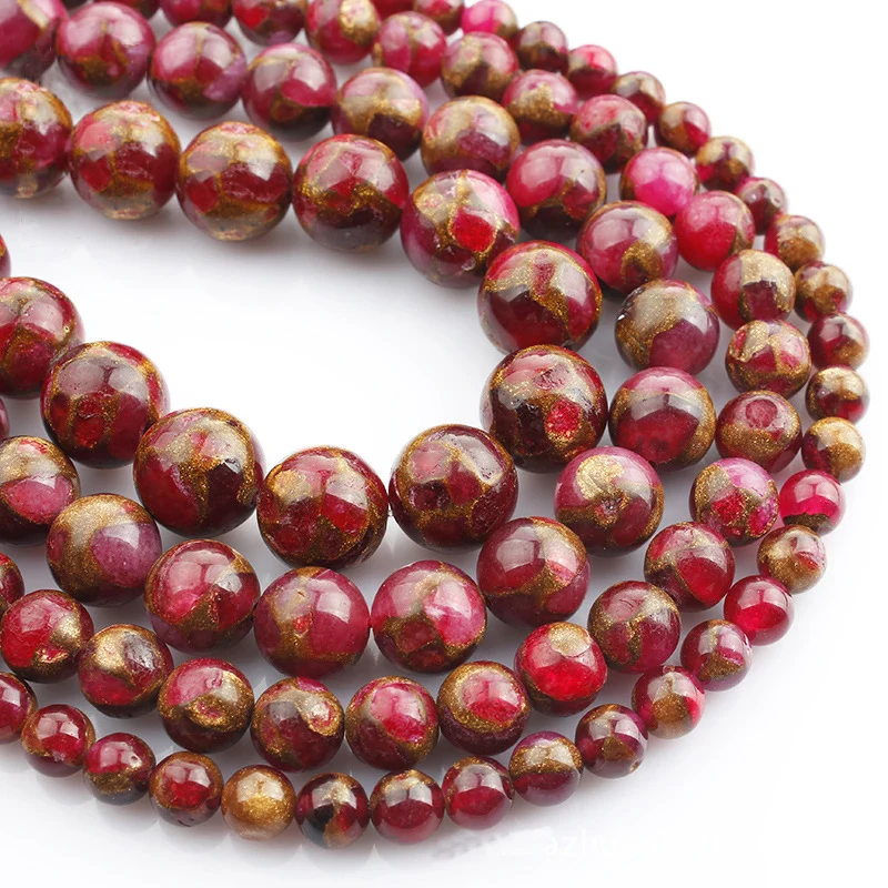 

Natural Stone Rose Red Round Beads 6 8 10 12mm Diy Bracelet Necklace Accessories Loose Bead For Jewelry Making HK172