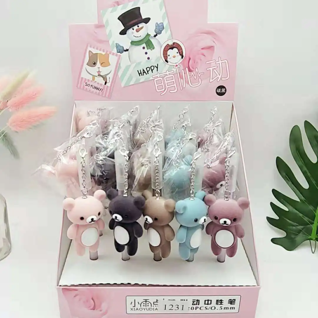 

20pcs Gel Pens Cartoon Bear black color gift gel-ink pens pens for writing Cute stationery office school supplies 0.5mm