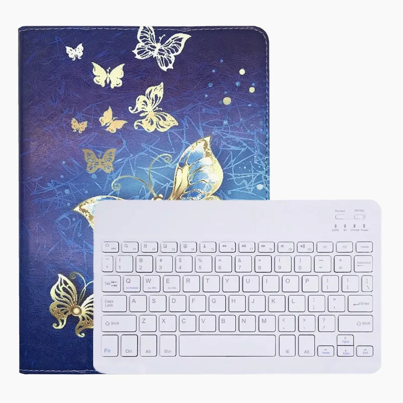 Аксессуары для Vertex Tab 4G 10-1 10,1 дюймов Tablet_3-Folded чехол+ Bluetooth клавиатура+ ручка+ пленка для экрана+ салфетки - Цвет: JHD