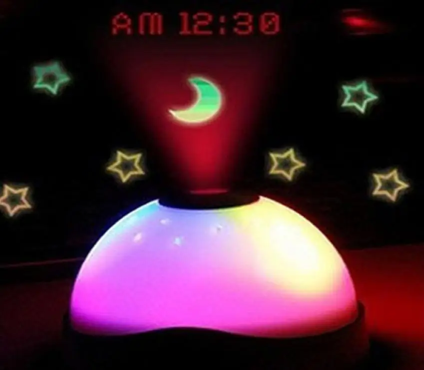 Colorful Projection Clock Star Sky Night Light LED Magic Digital Projection Starry Alarm Clock Time Home Table Decoration 808 - Цвет: A