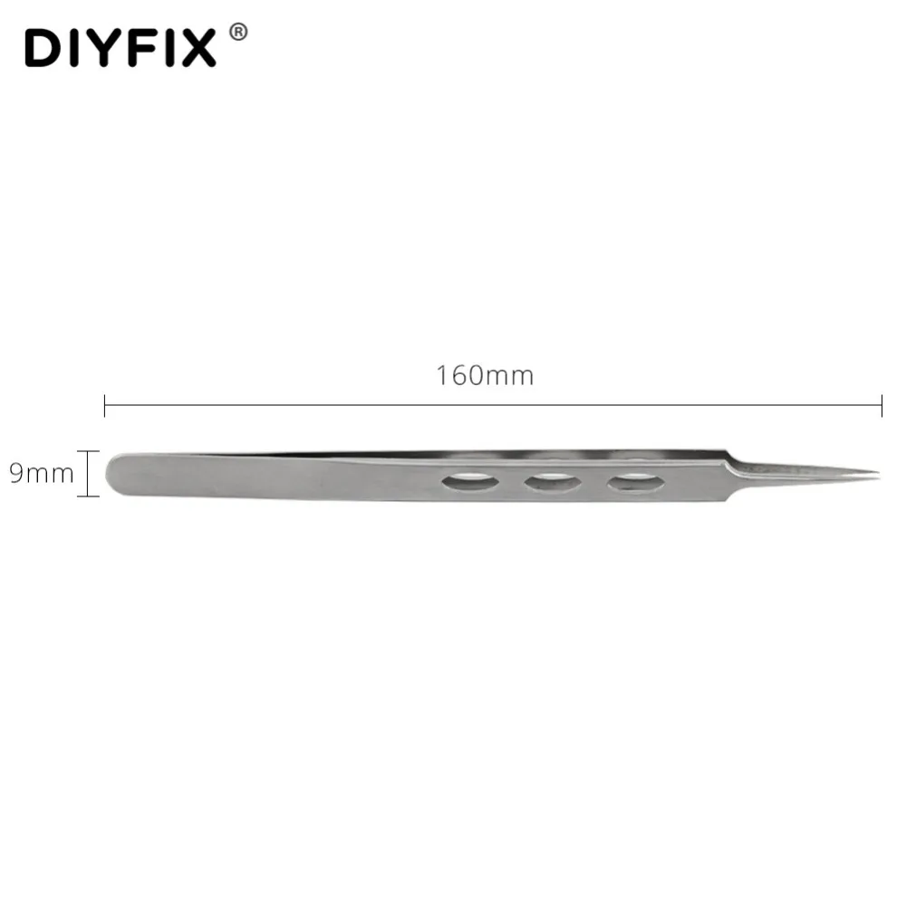 DIYFIX 160 мм Пинцет ультра тонкий точность прямой Нержавеющая сталь щипцы для