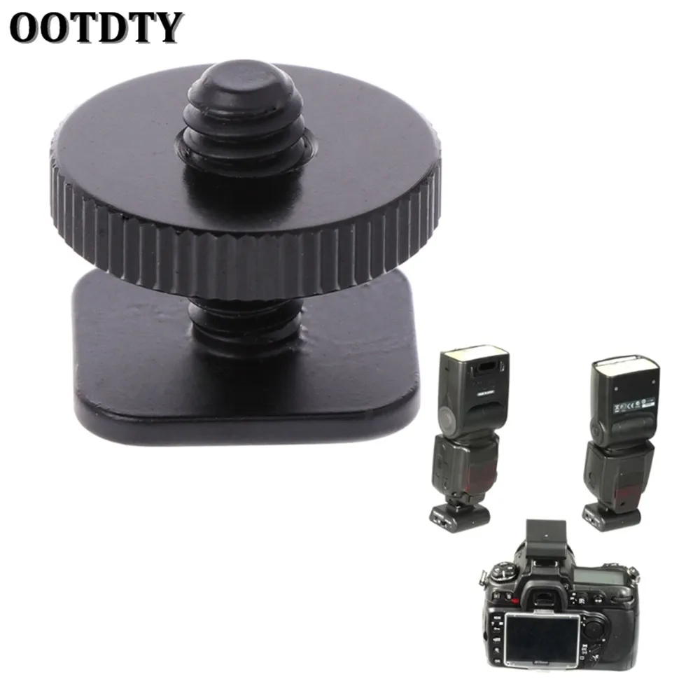 

OOTDTY 1/4 inch Single Layer Tripod Mount Screw to Studio Flash Hot Shoe Adaptor For Nikon