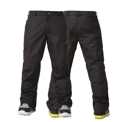 Gsou зимние мужские лыжные штаны одиночные двойные уличные ветрозащитные теплые зимние брюки размер xs-xl - Цвет: one