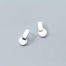 925 пробы серебряные геометрические круглые серьги-гвоздики для женщин, подарок для школьниц, свадебные ювелирные изделия, женские серьги eh841