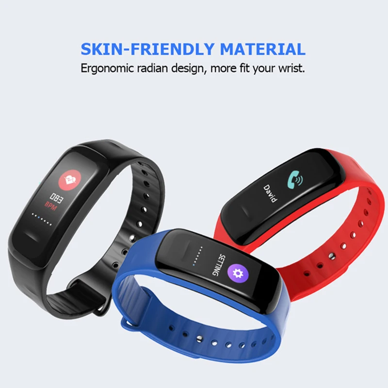 

Rubber Smart Bracelet wrist Watch Heart Rate Blood Oxygen Monitor Call reminder IP67 Waterproof Fitness Pedometer Color screen