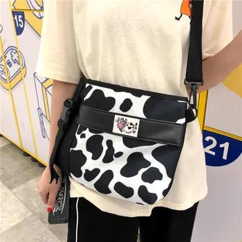 

New Hot Handbag Large Pocket Casual Shoulder bag Cow Pattern Student Bags Shopping Bag Women Messenger Bags for girls Hip-hop