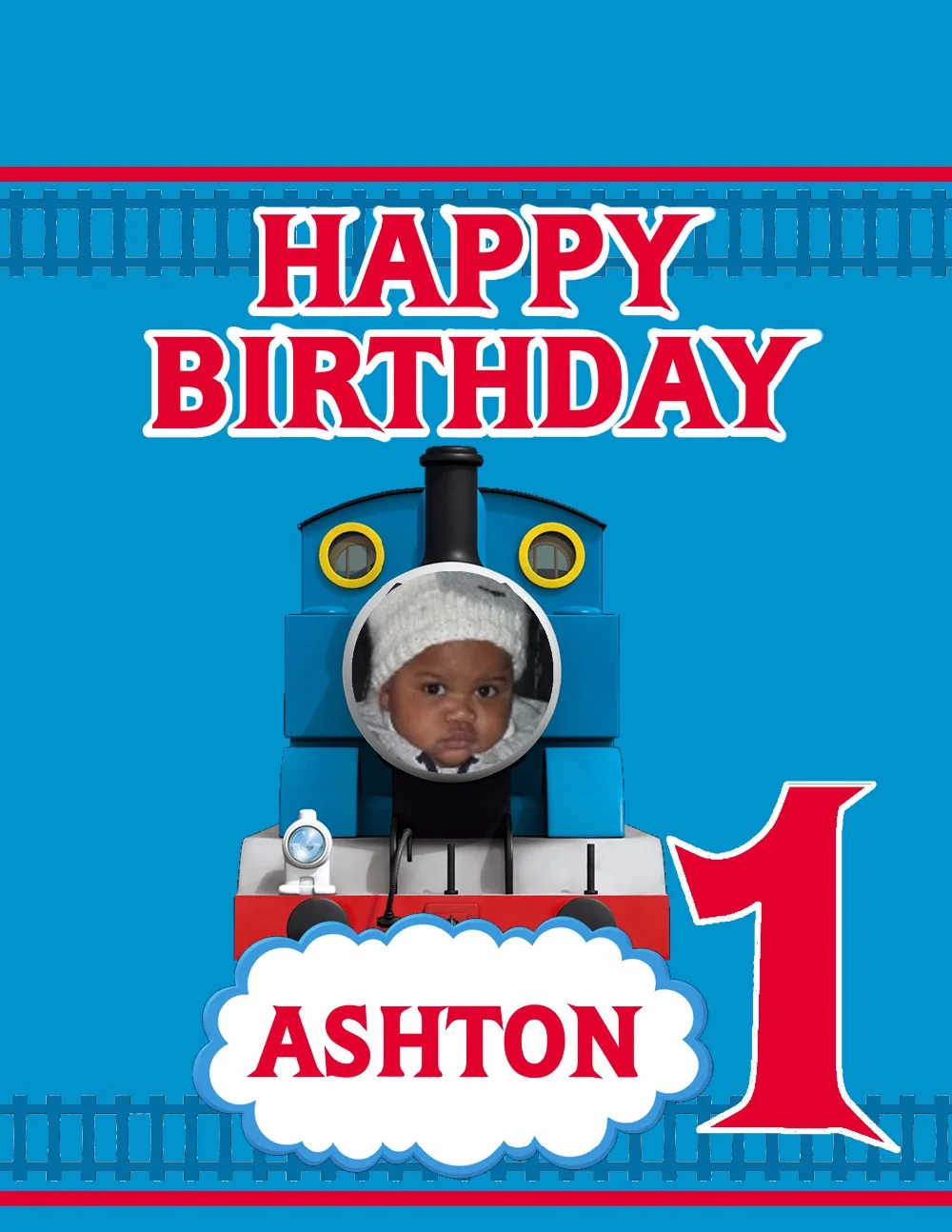 

8*8 ft Customized Thomas train vinyl photography backdrops for birthday photo studio photographic background CM-009