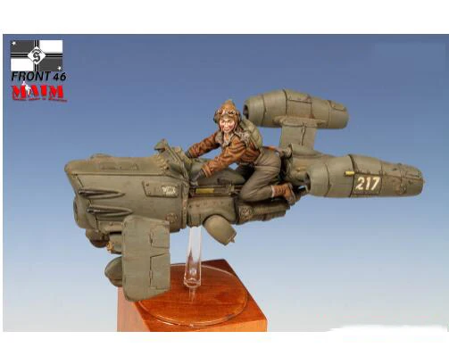 

New Unassembled 1/35 Female pilot with the hover bike and figure Resin Kit DIY Toys Unpainted resin model