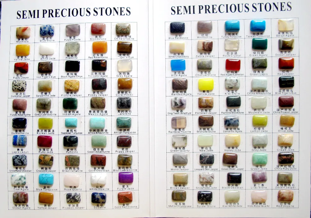 Wholesale Lot 100pcs/book Mix Gem Stone Cabochon Gem Stone Natural Stone  Color Chart - Beads - AliExpress