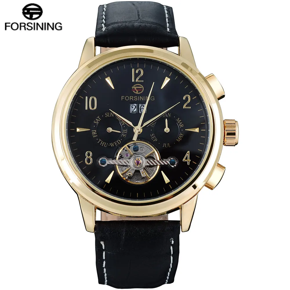

FORSINING Classic Fashion Mens Watches Skeleton Design Tourbillion Genuine Leather Top Brand Luxury AutoMechanical Men Watch