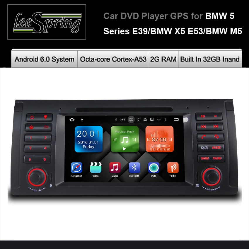 

Android 6.0 Operation System Built In 32GB Inand 2G RAM Car DVD Player for BMW 5 Series E39/BMW X5 E53/BMW M5