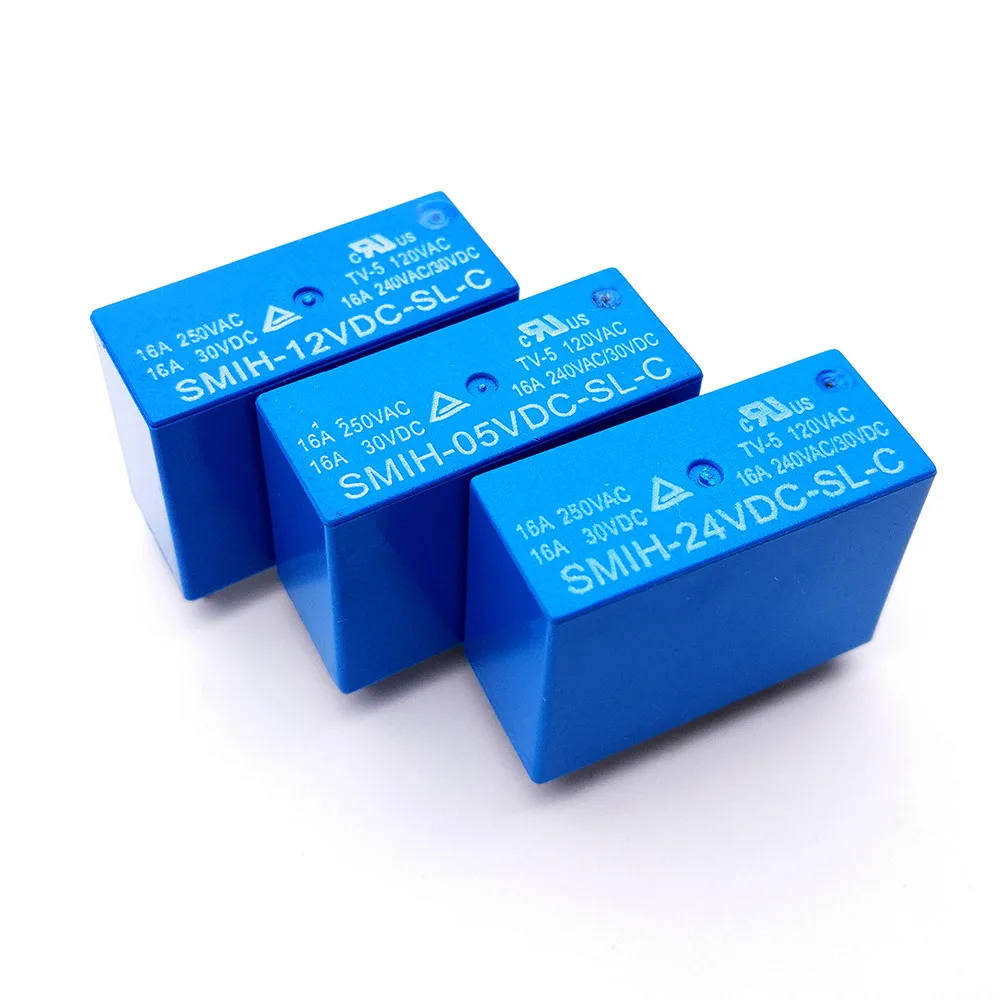 10 шт. реле SMIH 05VDC SL C 12VDC 05 12 24 V 16A 250V 8pin набор преобразователей|relay 16a|relay set16a relay |