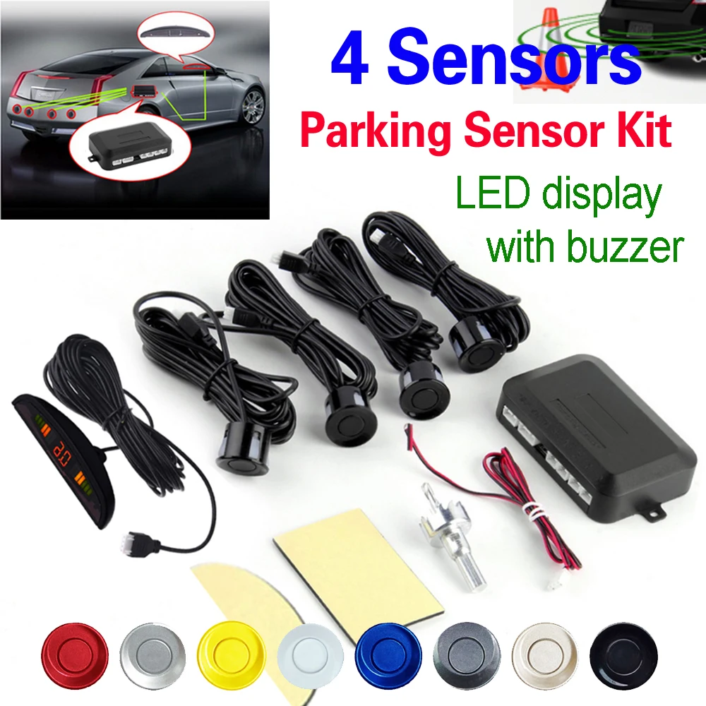 4 Сенсор s 22 мм автомобиля светодиодный парковка Сенсор комплект Дисплей 12 В для всех автомобилей Обратный помощь резервного Радар Monitor Системы