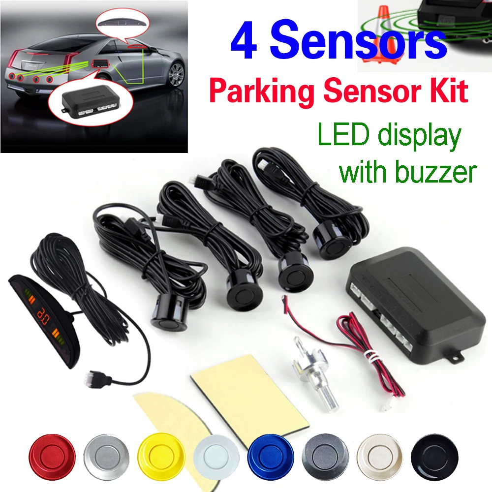 Buy Free Shipping 4 Sensors 22mm Car LED Parking