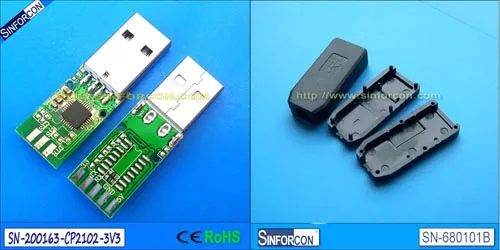 Супер маленький silabs cp210x usb uart ttl stc мигающий pcba cp2102 для ТВ stb флэш-кабель - Цвет: ttl 3.3v L with case