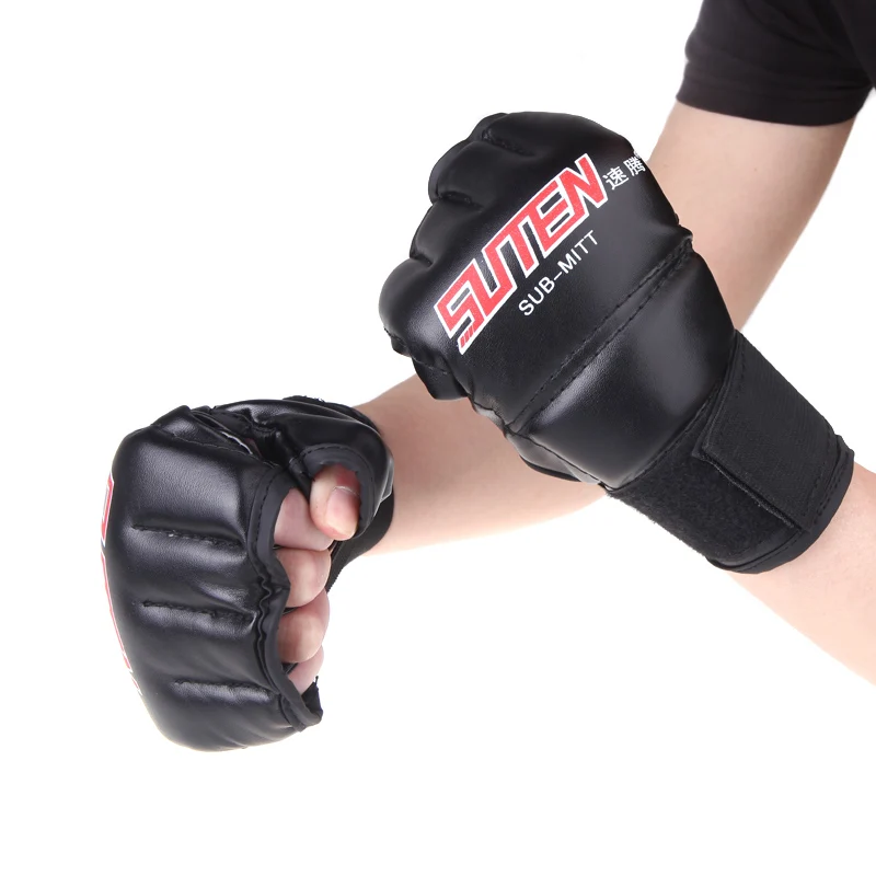 1 Pair PU Leather Half Mitts Mitten MMA Muay Thai Training Punching  Sparring Boxing Gloves Golden/White/Red|gloves sex|boxing gloves bestboxing  glove accessories - AliExpress