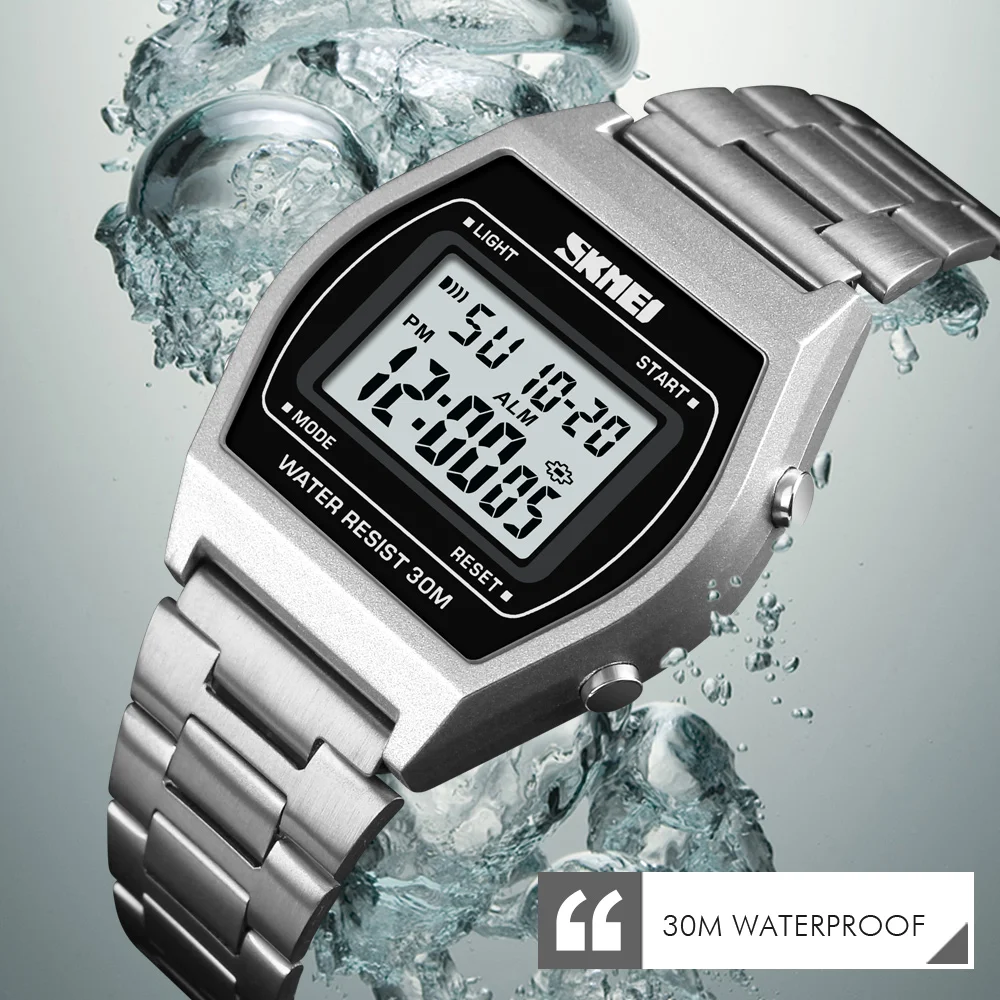 SKMEI Элитный бренд Для мужчин спортивные часы электронные светодиодный цифровой мужской часы Водонепроницаемый розовое золото Для часы мужские наручные