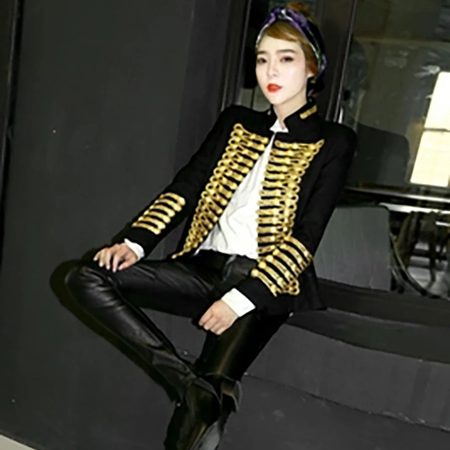 Woolen Luxury Blazer Women Shrug Jacket Autumn Ladies Black Sequin Blazer Mujer 2018 Elegante Dames Colberts Coat Woman 50X124