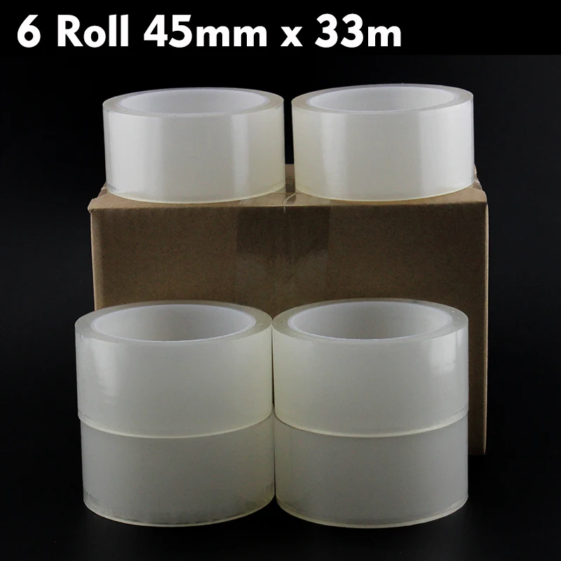 

6 Roll Clear Silent Packing Tape Office Tape For Fixed & Carton Packing & Phone LCD Screen Clean Dust Removal Multi-role Tape