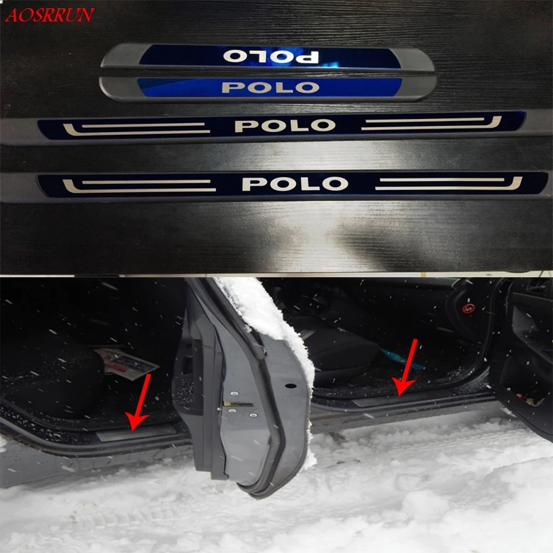 

Stainless Steel Original factory Door Sills Scuff Plate for VW Volkswagen POLO CROSS Vento MK5 mk6 2009-2018 car Accessories
