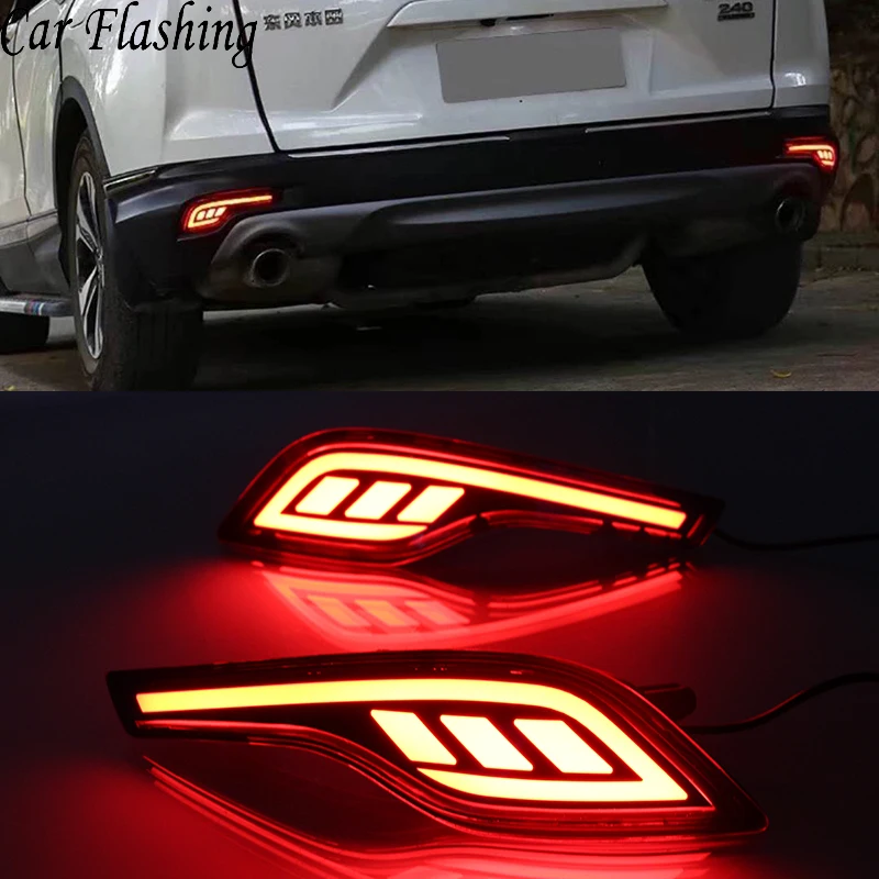 

Car Flashing 2PCS LED Multi-function 12V LED Reflector Lamp Rear Fog Lamp Bumper Light Brake Light For Honda CRV 2017 2018