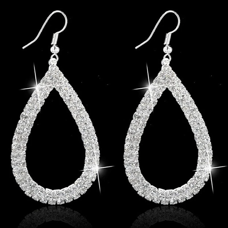 2019 Hot Fashion Glitter Teardrop Earrings For Women Designer Jewelry Statement Earrings For Girls Engagement Wedding Gift