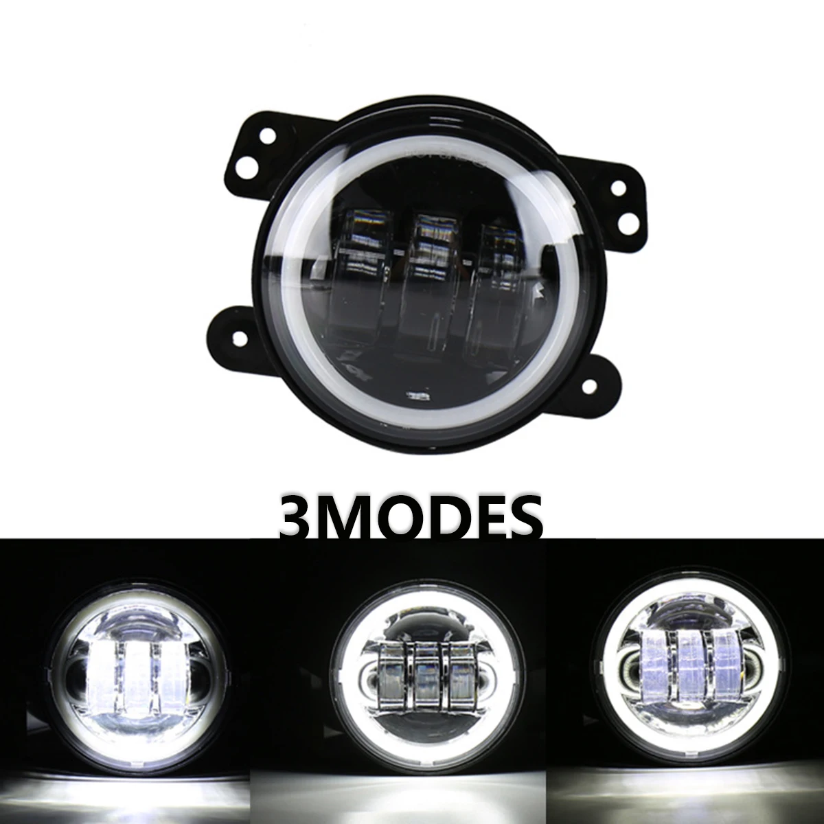  2 Pcs Super bright SUV Fog Lamps 30W LED SUV Fog Lights Angel Eye Fog Lights 6000K Car Lights 4 inc - 32962075748