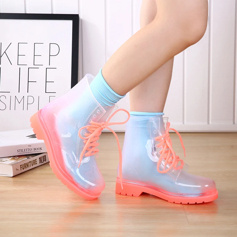 

Autumn Boots Women Waterproof PVC Rain Boots Breathable Rainy Shoes Woman Outdoor Jelly Shoes Girls Ankle Rainboots Botas Mujer