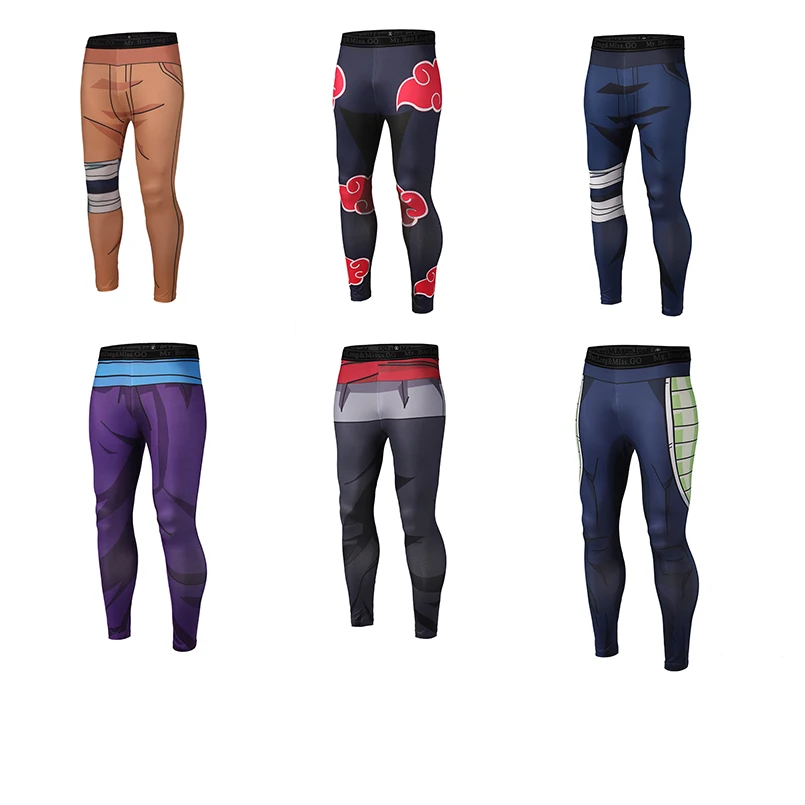 Бесплатная доставка Dragon Ball Сжатия Брюки Фитнес быстросохнущая Pant Tight 3D Dragon Ball Z Аниме Для мужчин Вегета ГОКу брюки