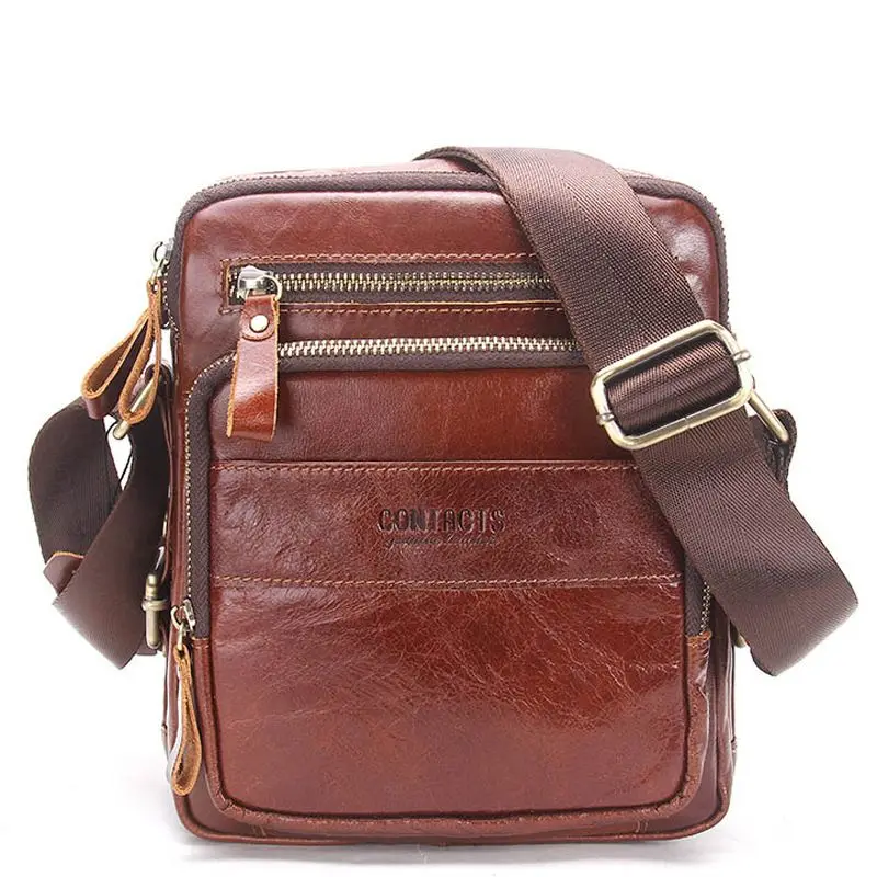 

LOEIL Men's shoulder bag leather Messenger bag Europe and the United States fashion first layer leather men's bag