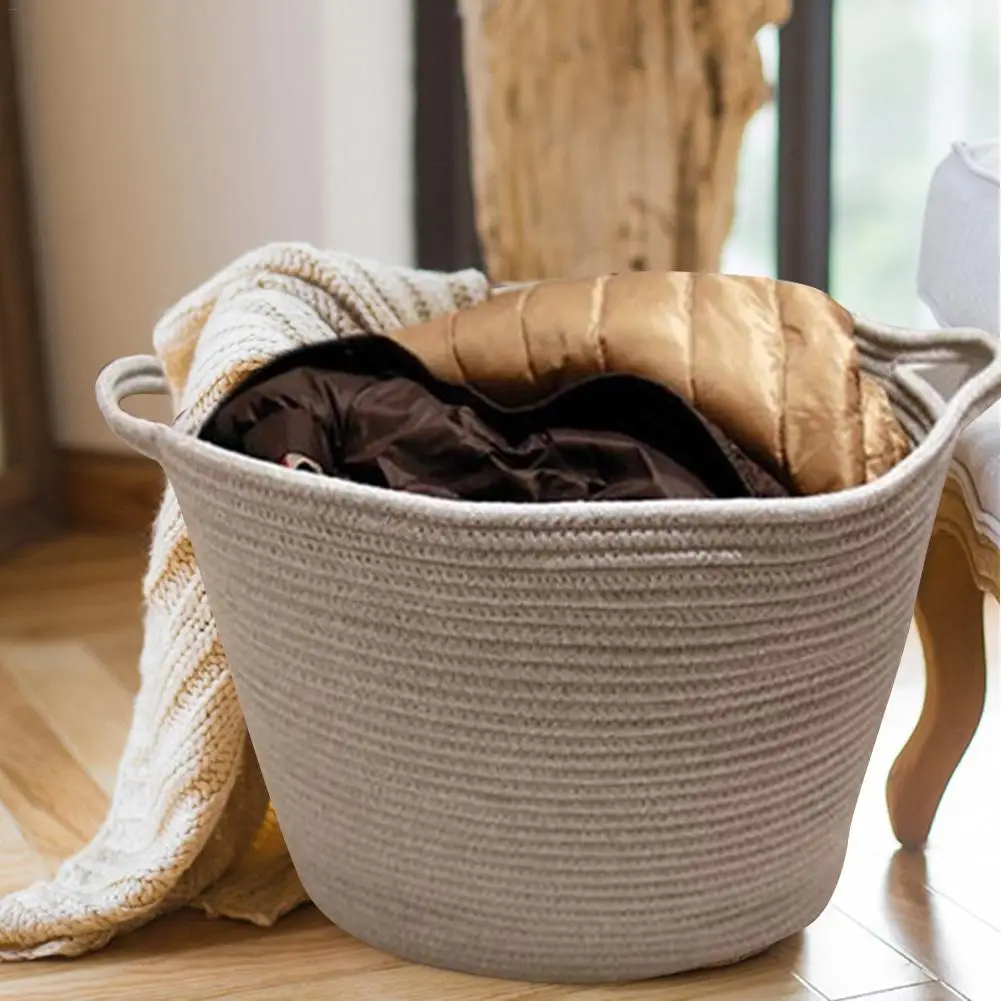 Скандинавский стиль Экологически чистый материал хлопок нить корзина для белья игрушка одежда корзина для хранения мелочей
