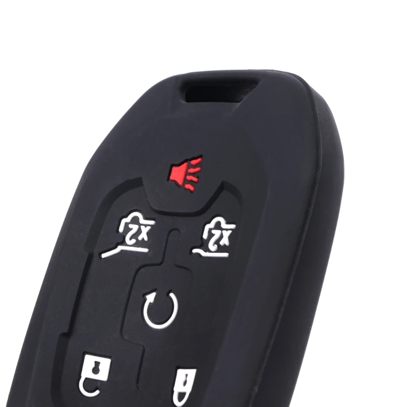 Silicone Car Key Case Cover 6 Buttons For GMC YUKON CHEVROLET SUBURBAN TAHOE