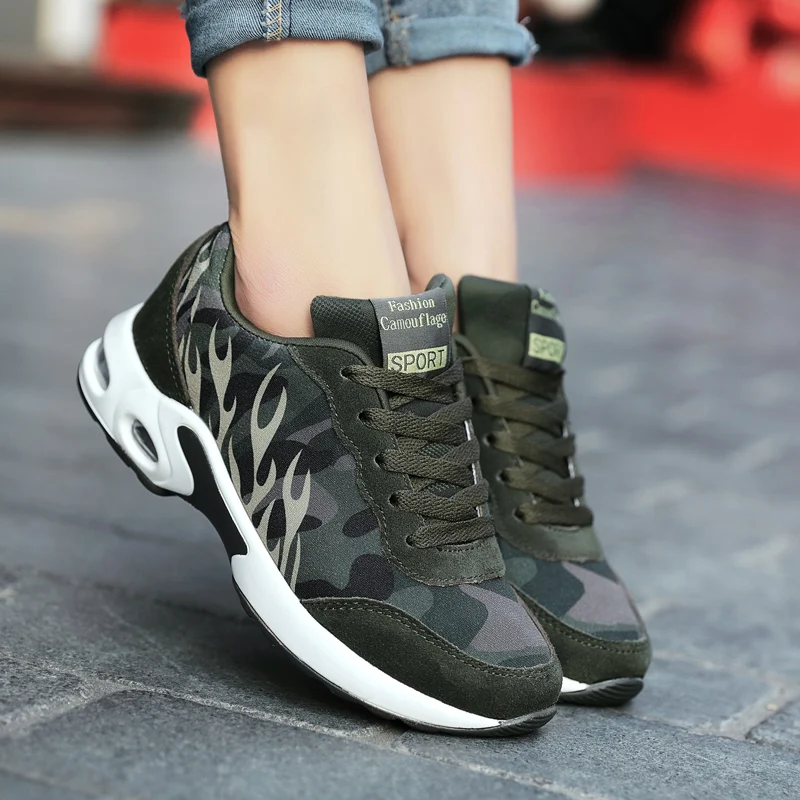 

Fashion Women Camouflage Sneakers Lace Up Breathable Canvas Shoes Low Top Flat Heel Casual Trainers Women Basket Femme XZ168