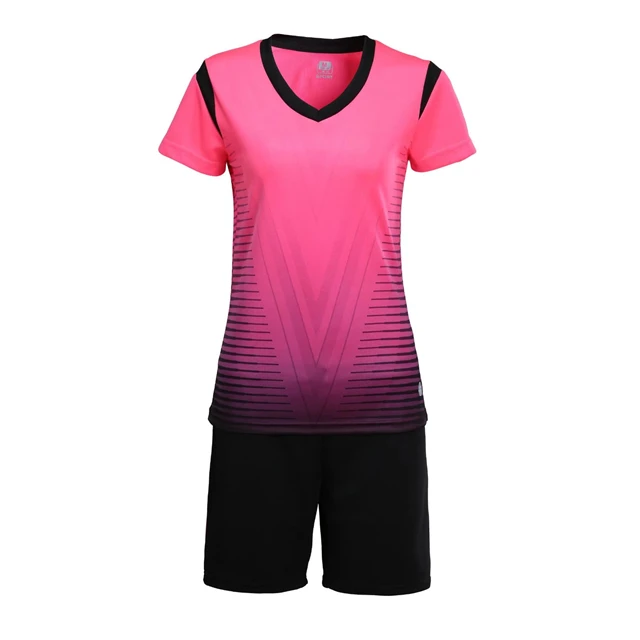 5 цветов женские комплекты футбольные женские спортивный комплект волейбол Футбол майки рубашки тренировочные шорты костюмы униформы нарисованные на заказ - Цвет: Pink
