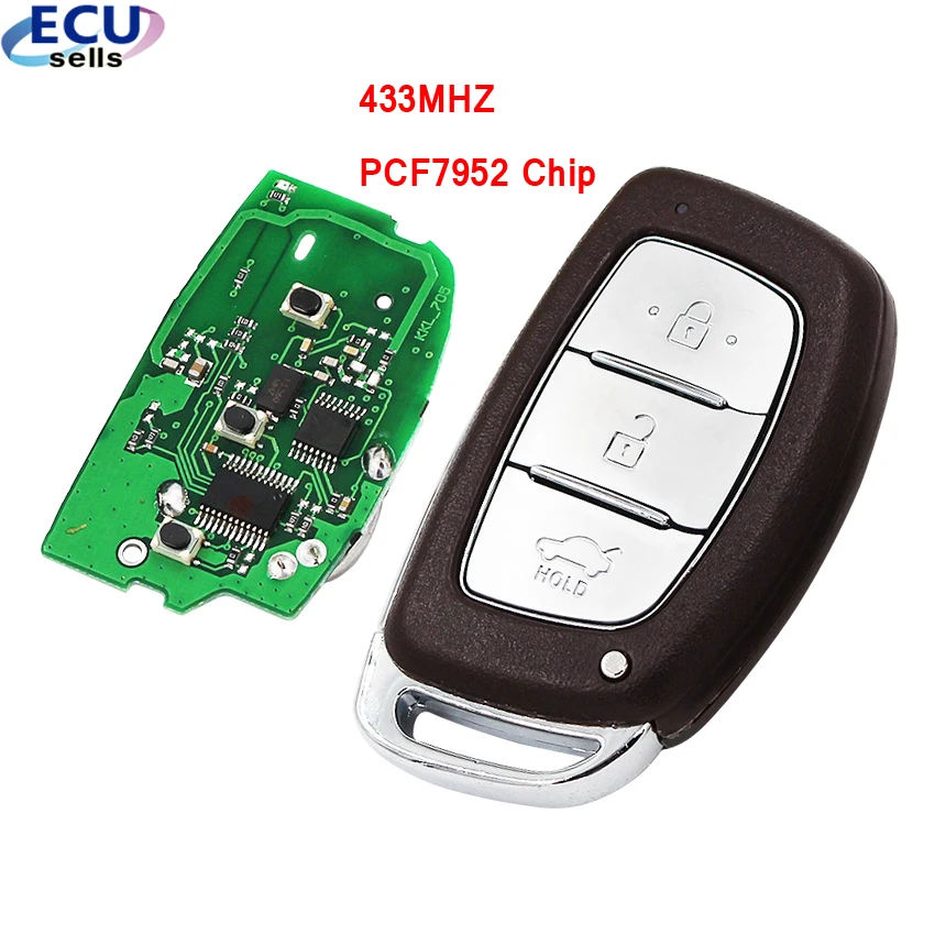 Smart Remote Car Key Fob 3 Button 433MHz PCF7952 Chip for Hyundai IX35+ FCC ID: 95440-2S610