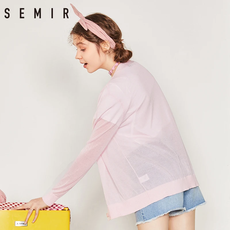 SEMIR Sweater cardigan 2018 spring and summer V-neck hot design thin loose cutout cape sweater outerwear female SEMIR Sweater cardigan 2018 spring and summer V-neck hot design thin loose cutout cape sweater outerwear female