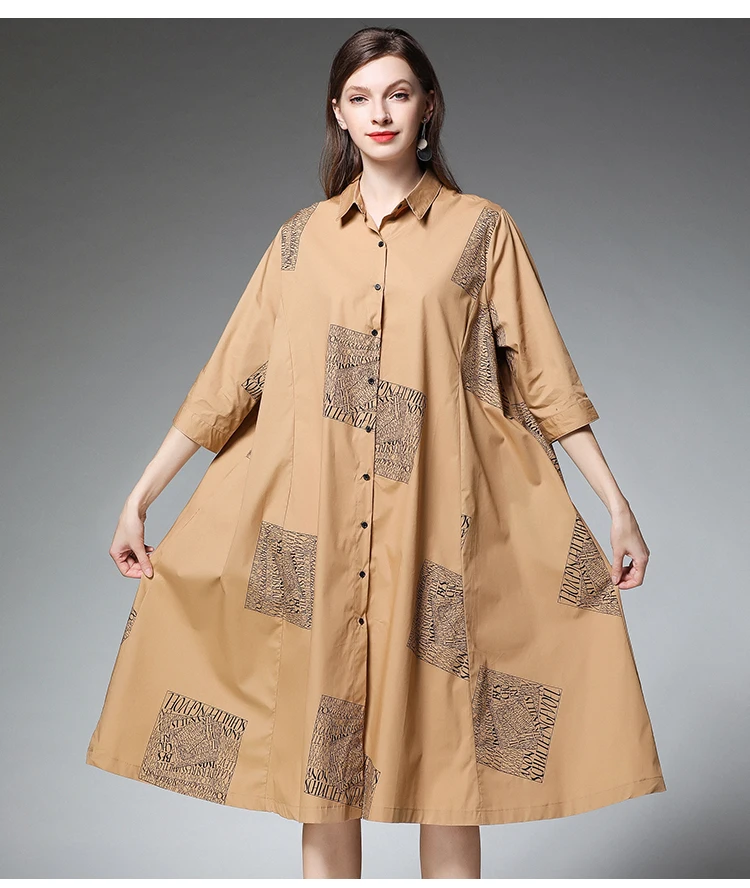4XL рубашки платья женские летние весенние красные Большие размеры новые офисные женские модные с принтом рабочие рубашки платье женская одежда