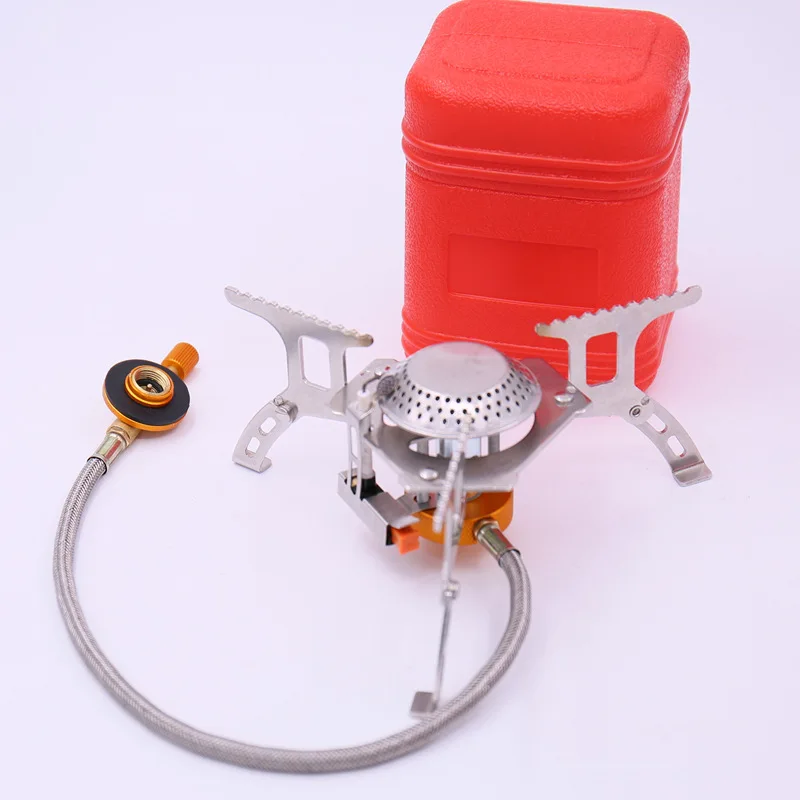 

Outdoor 17*7cm Mini Camping Stoves Folding Outdoor Gas Stove Portable Furnace Cooking Picnic Split Stoves 3000W Cooker Burners