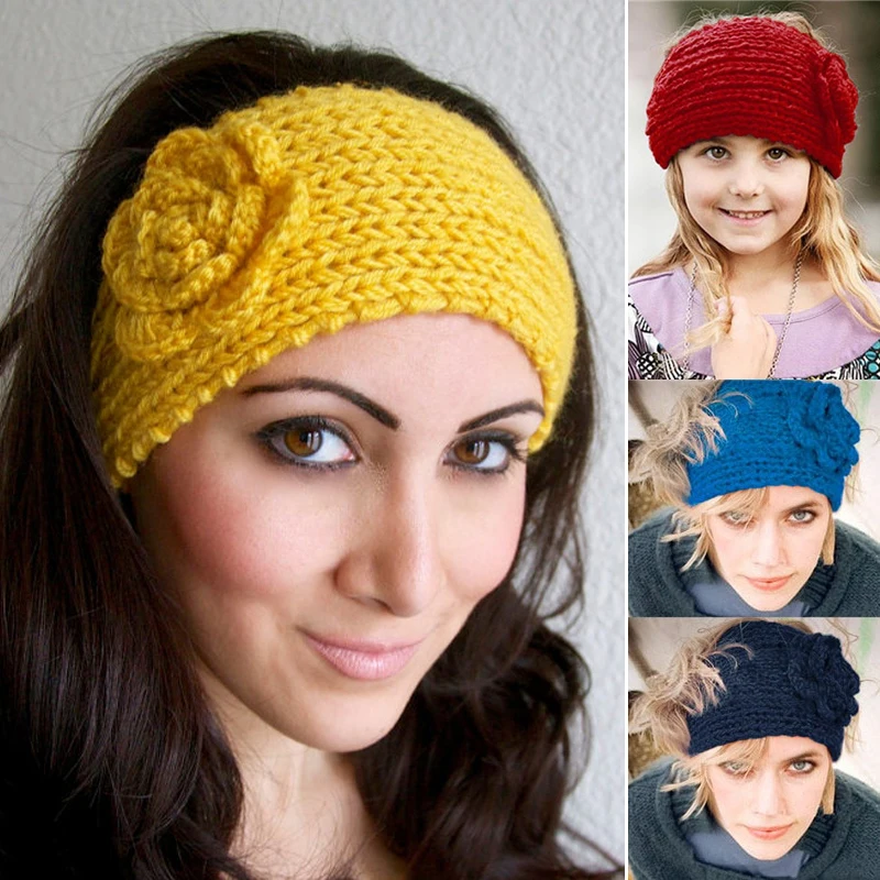 New Boho Hair Accessories Women Headbands Crochet Flowers Headband
