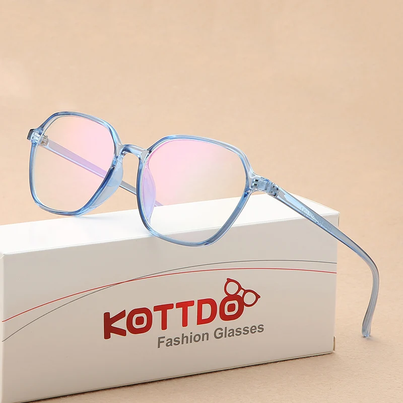 KOTTDO New Retro Glasses Frame Fashion Computer Glasses Frame Polygonal Glasses Frame Prescription Eye Glasses Frame Women