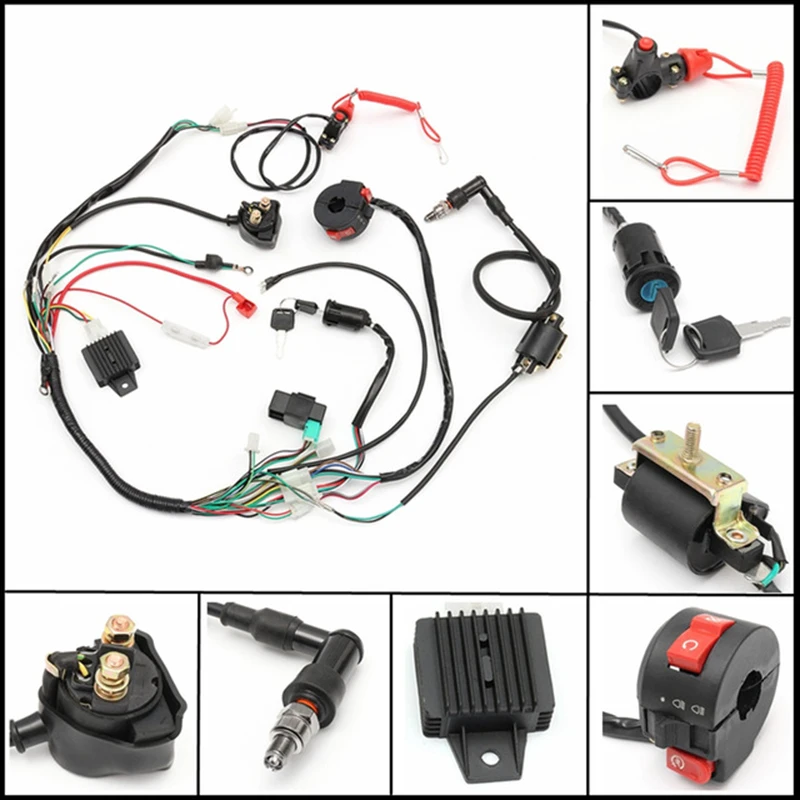 

For 50 70 90 110CC ATV Replacement Wiring Harness Coil Rectifier Supplies Part