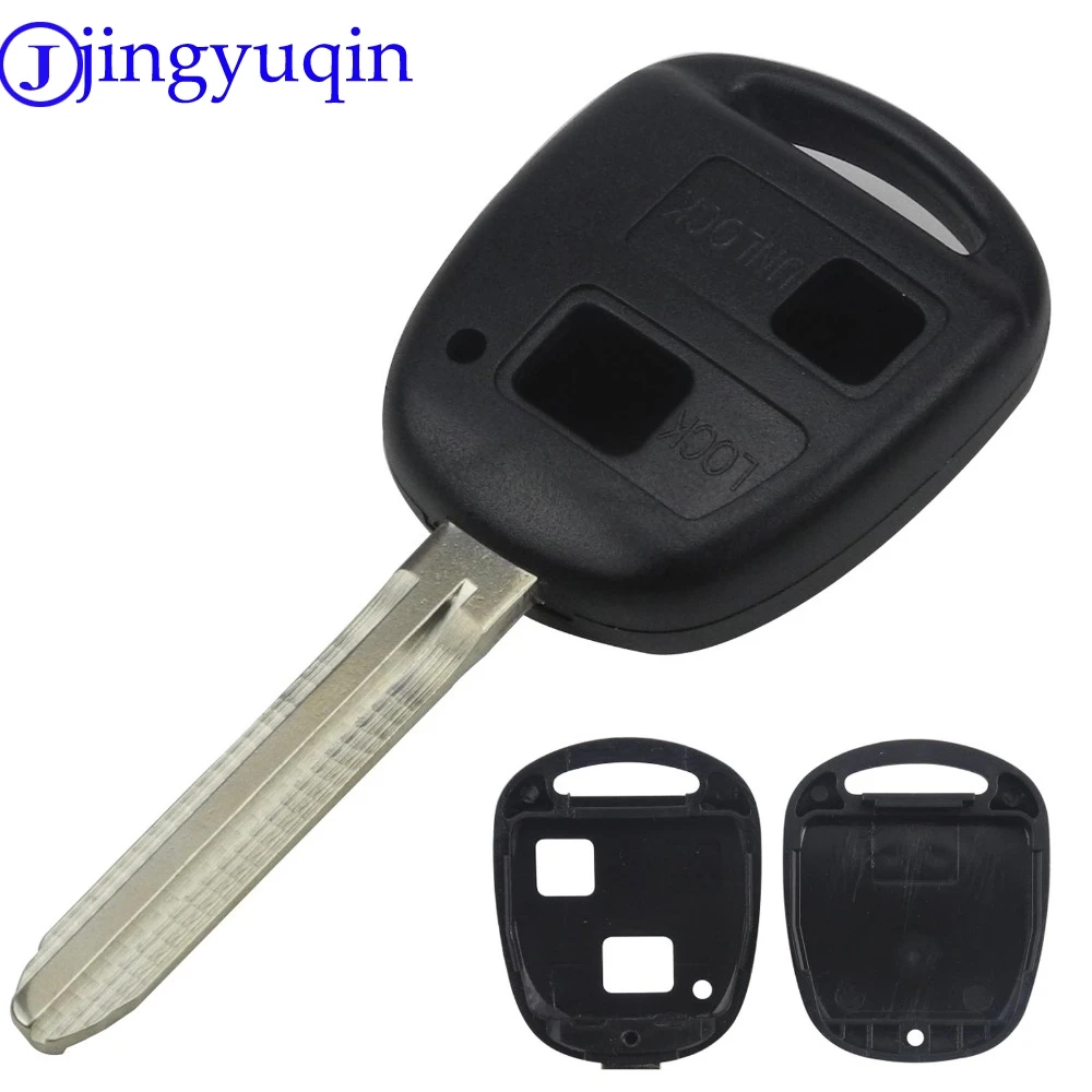 

jingyuqin Remote 2/3 Buttons Uncut Blade Key Case Styling Cover Shell For TOYOTA CAMRY RAV4 Corolla PRADO YARIS Dropship
