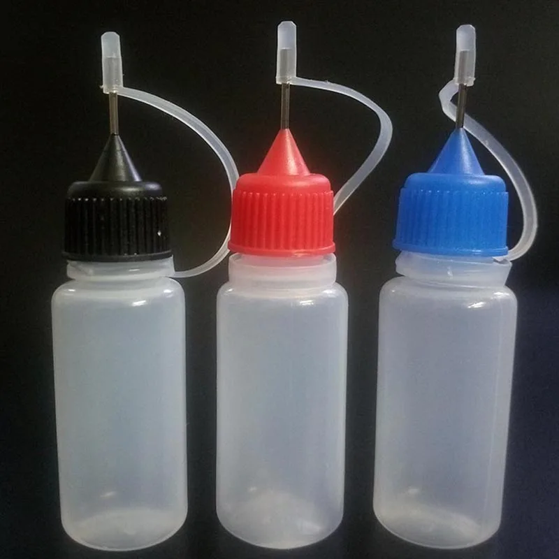 200pcs 10ml PE Empty E liquid Needle Bottle Plastic Dropper Bottles With Screw Metal Needle Caps for Vape E juice