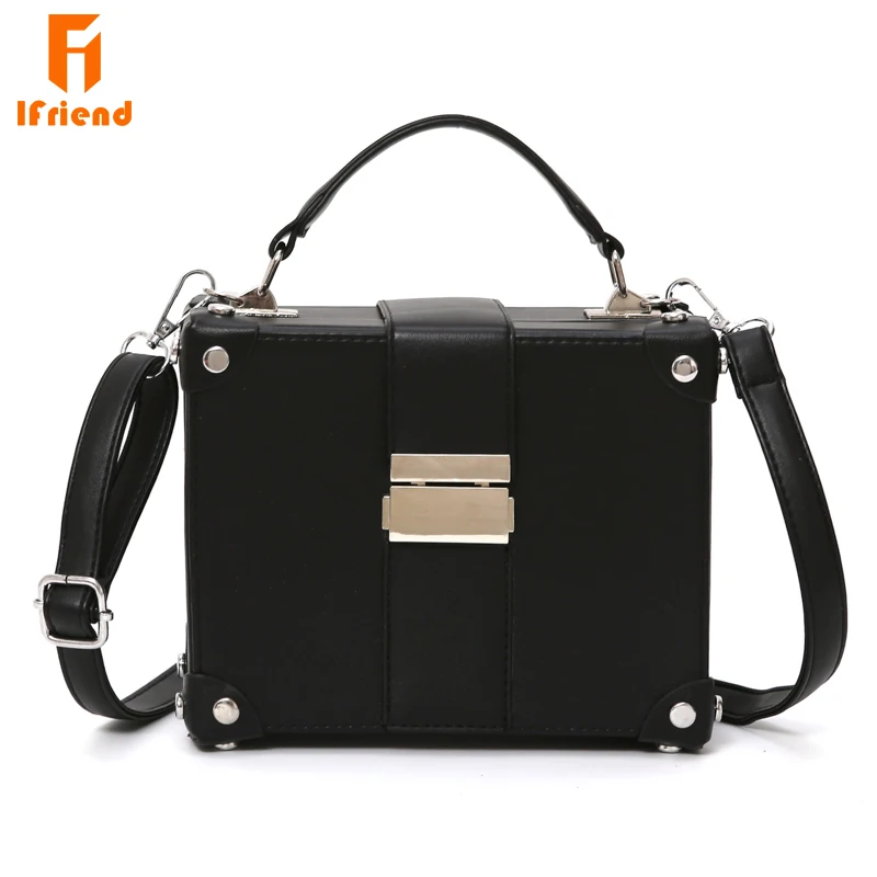 Ifriend Fashion Box Shape PU Leather Sohulder Bag Casual Buckle Handbag Women Messenger Crossbody Bag For Ladies Tote Bag