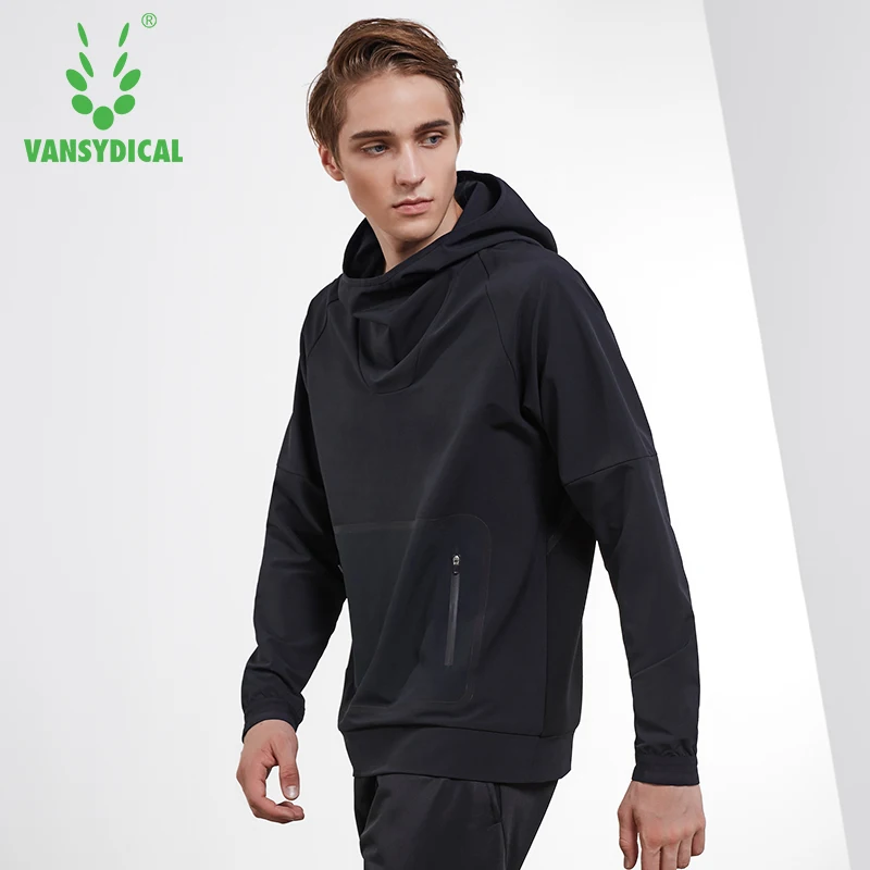 Vansydical спортивные толстовки осень зима мужские топы для фитнеса бега